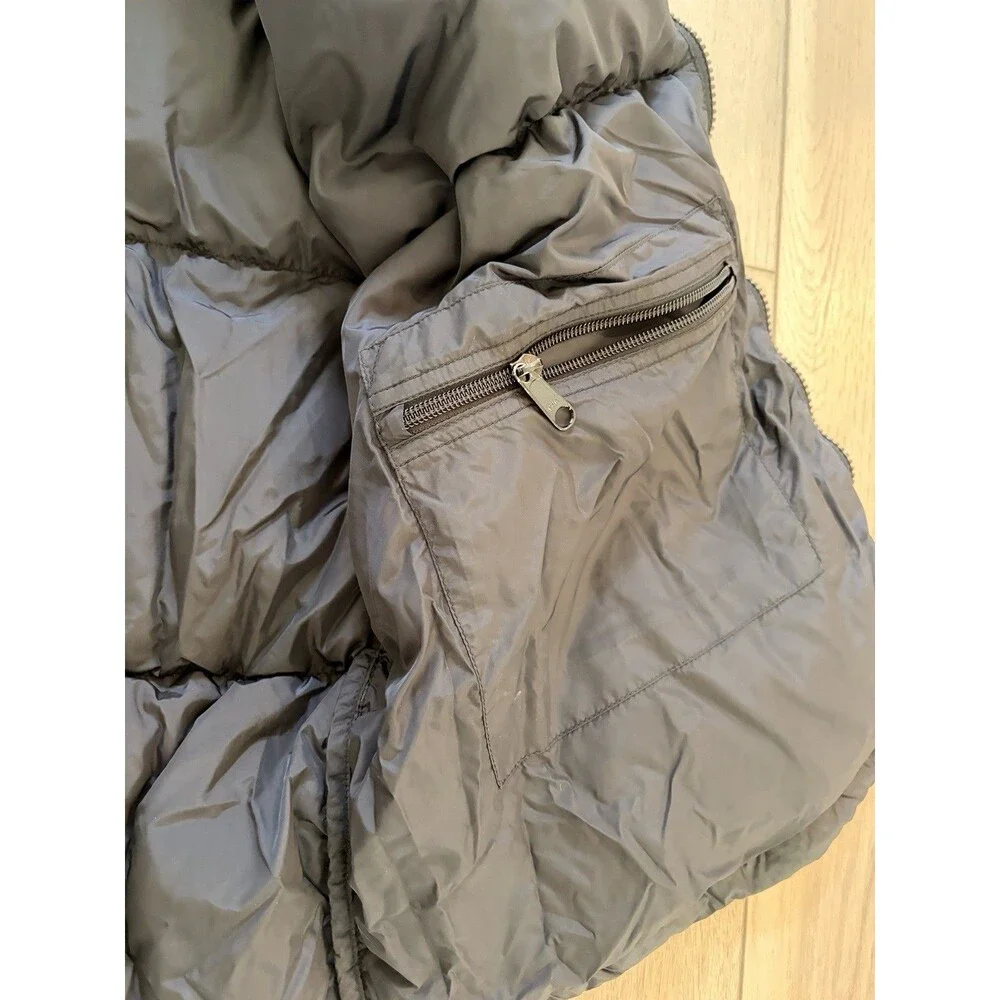 Vtg The North Face Nuptse 700 Goose Down Black Puffer Vest Hood Mens XL BB027